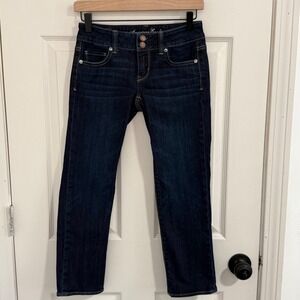 American Eagle Artist Crop Jeans Womens 0 Blue Low Rise Y2K Casual Everyday